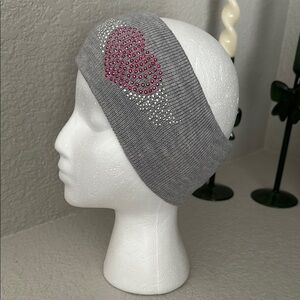 Gray Headband with Pink and Silver Accents